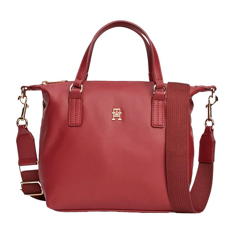 BOLSA FEMININA TOMMY HILFIGER POPPY REFORM SMALL TOTE AW0AW17015XJSOS VERMELHO