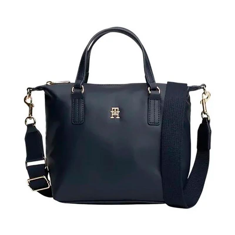 BOLSA FEMININA TOMMY HILFIGER POPPY REFORM SMALL TOTE AW0AW17015DW6OS AZUL