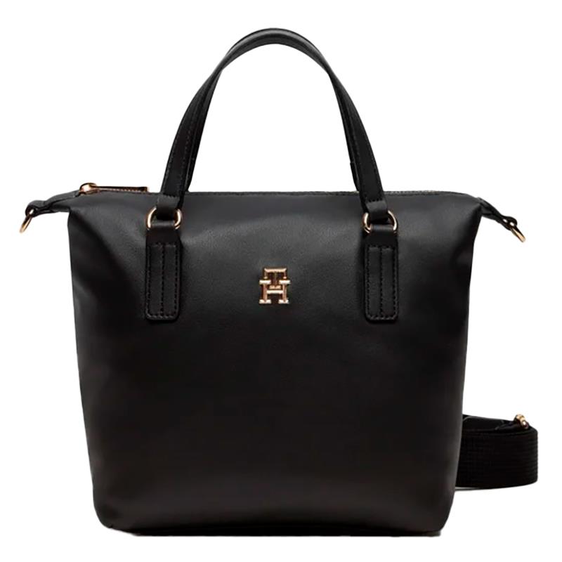 BOLSA FEMININA TOMMY HILFIGER POPPY REFORM SMALL TOTE AW0AW17015BDSOS PRETO