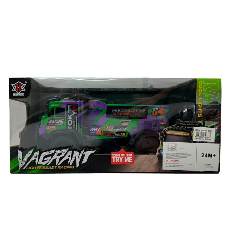 CAMINHAO DE CONTROLE REMOTO XHX TOYS LEADER LIGHTS BEAST RACING AZUL E VERDE