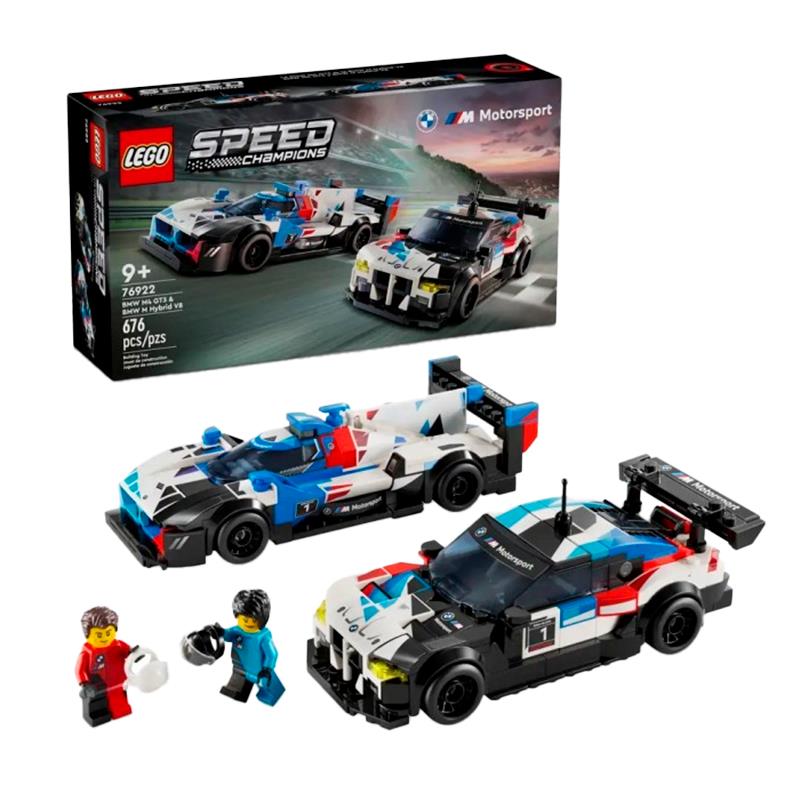 BRINQUEDO LEGO BMW M4 GT3 E BMW M HYBRID V8 RACE CARS 676PCS 76922