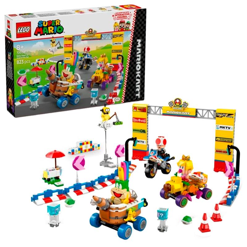 BRINQUEDO LEGO MARIO KART BABY PEACH E GRAND PRIX SE 72036 823PCS