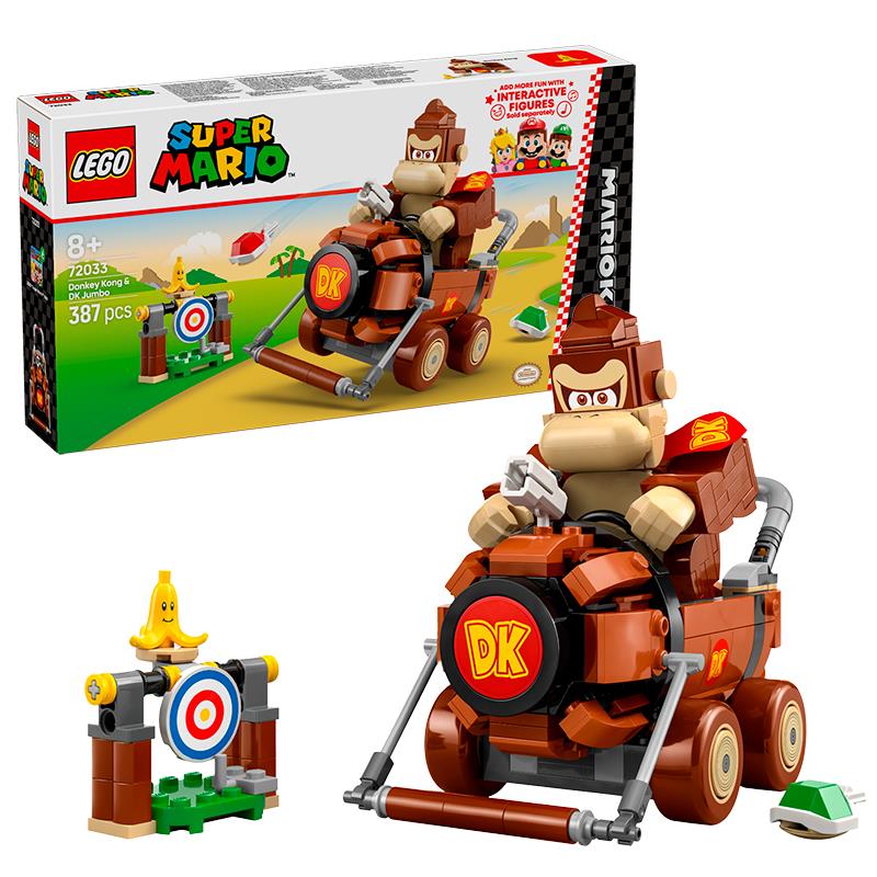 BRINQUEDO LEGO MARIO KART DONKEY KONG E DK JUMBO 387PCS