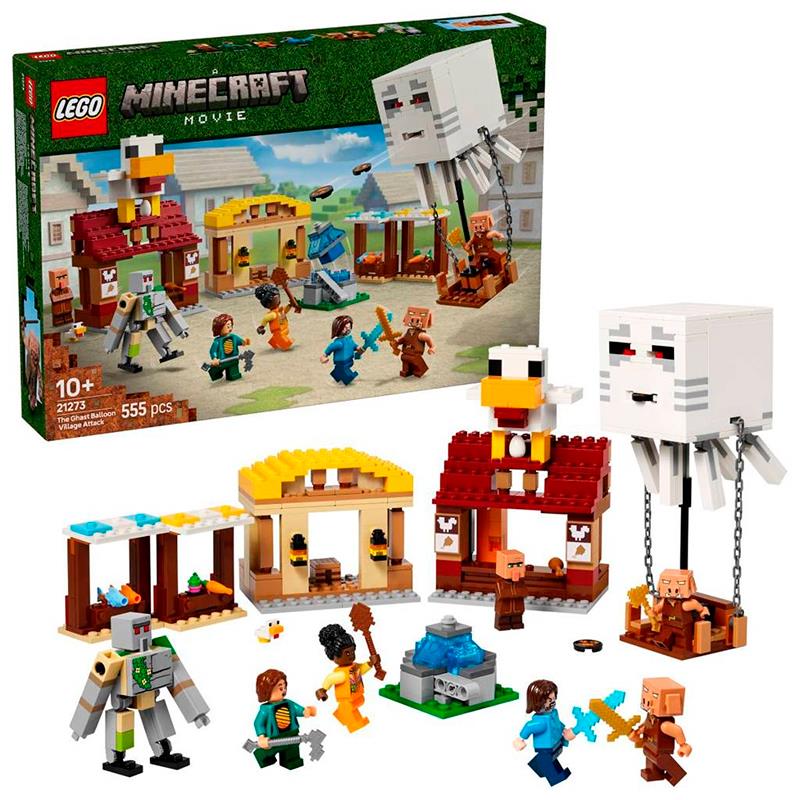 BRINQUEDO LEGO THE GHAST BALLOON VILLAGE ATTACK 21273 555PCS