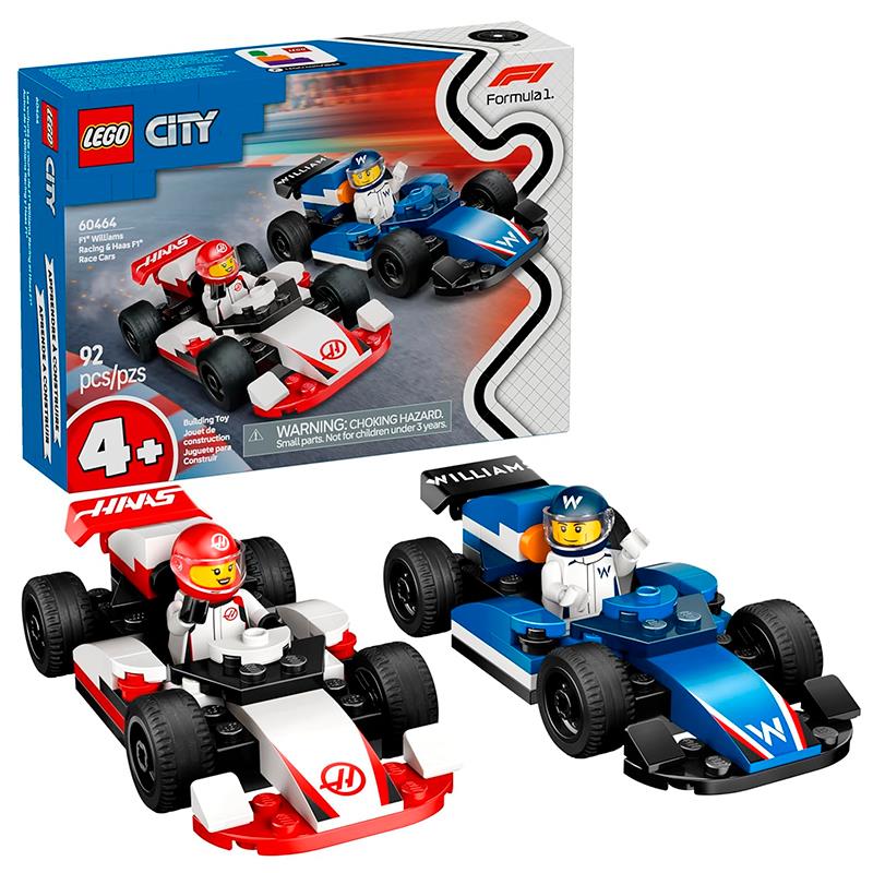 BRINQUEDO LEGO F1 WILLIAMS RACING E HAAS F1 RACE CARS 60464 92PCS