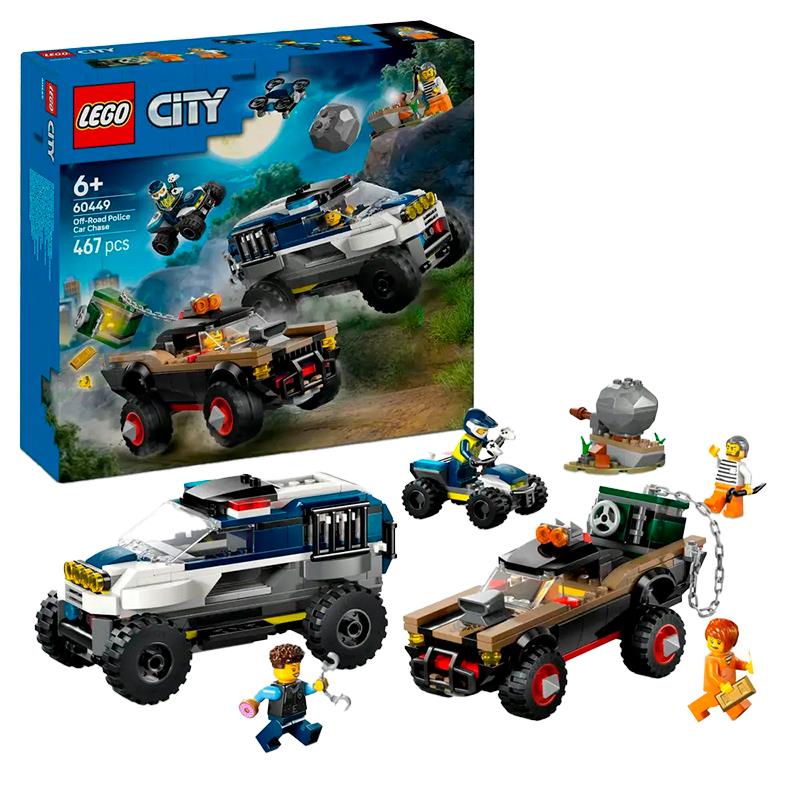 BRINQUEDO LEGO OFFROAD POLICE CAR CHASE 467PCS