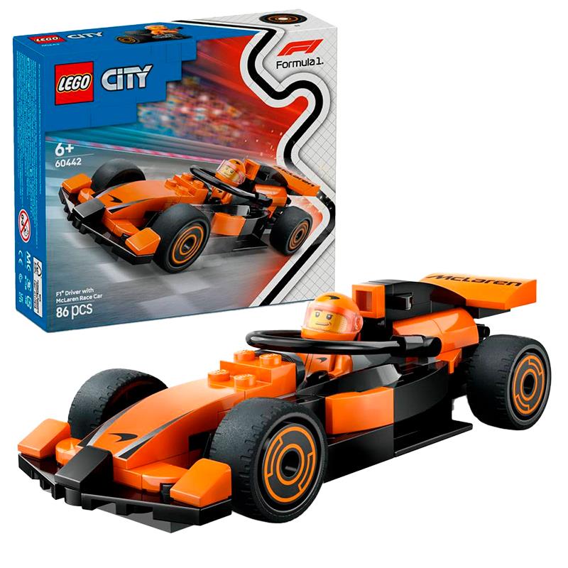 BRINQUEDO LEGO F1 DRIVER WITH MCLAREN RACE CAR 60442 86PCS