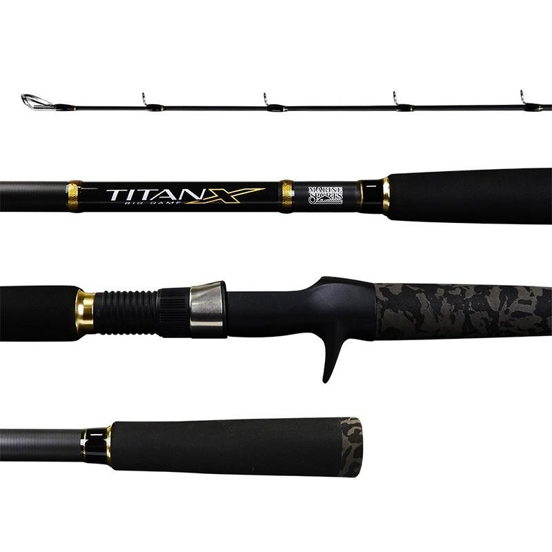VARA P/PESCA MARINE SPORTS TITANX TXBGC902H 2.74M LINE 2040LB LURE 20110G CAMUFLADO BIPARTIDO