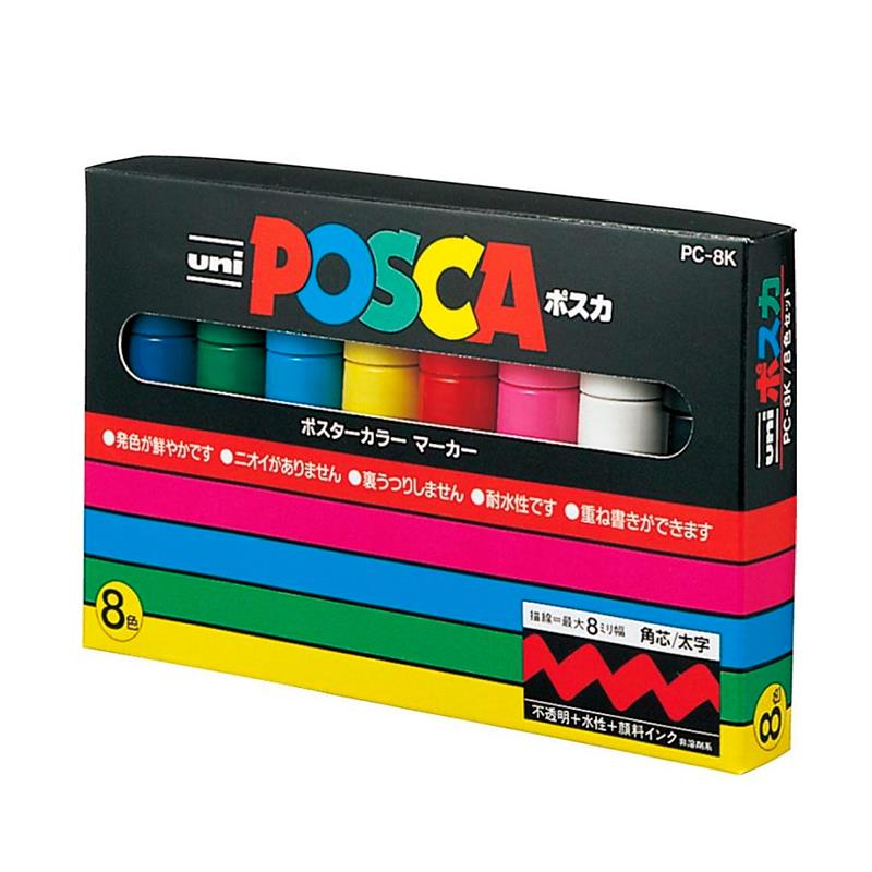MARCADORES UNI POSCA 8 CORES PC8K 8MM MAR8PC/8C