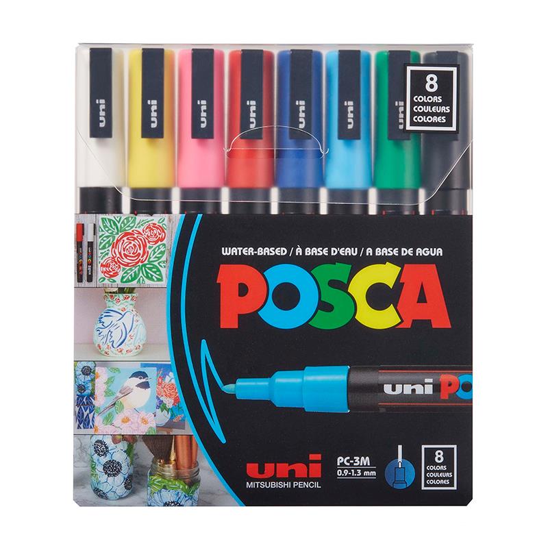 MARCADORES UNI POSCA 8 CORES PC3M 1,3MM MAR3PC/8