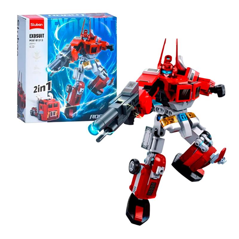 CARRINHO DE MONTAR SLUBAN CAMINHAO EXOSUIT AUTOBOTS 260PCS M38B1313