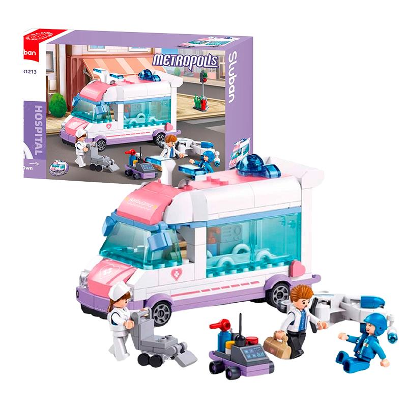 CARRINHO DE MONTAR SLUBAN METROPOLIS AMBULANCIA DE RESGATE C/RETROFRICCAO M38B1213