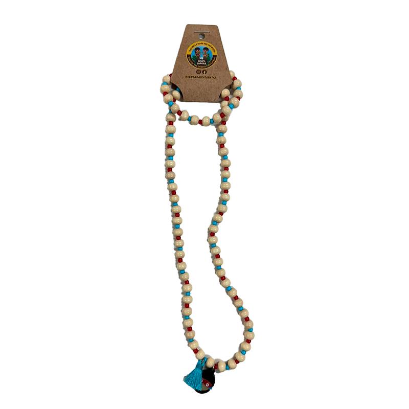 COLAR E PULSEIRA NAIPI E TAROBA AZUL E VERMELHO
