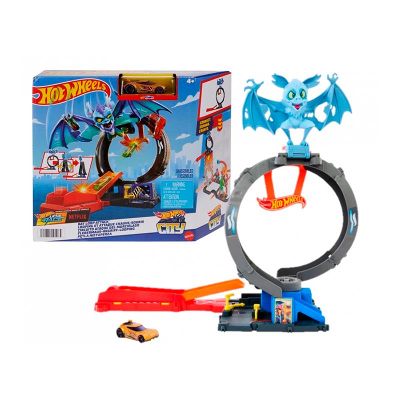 PISTA E CARRINHO MATTEL HOTWHEELS ATAQUE DE LOOP DE MORCEGO HTN78