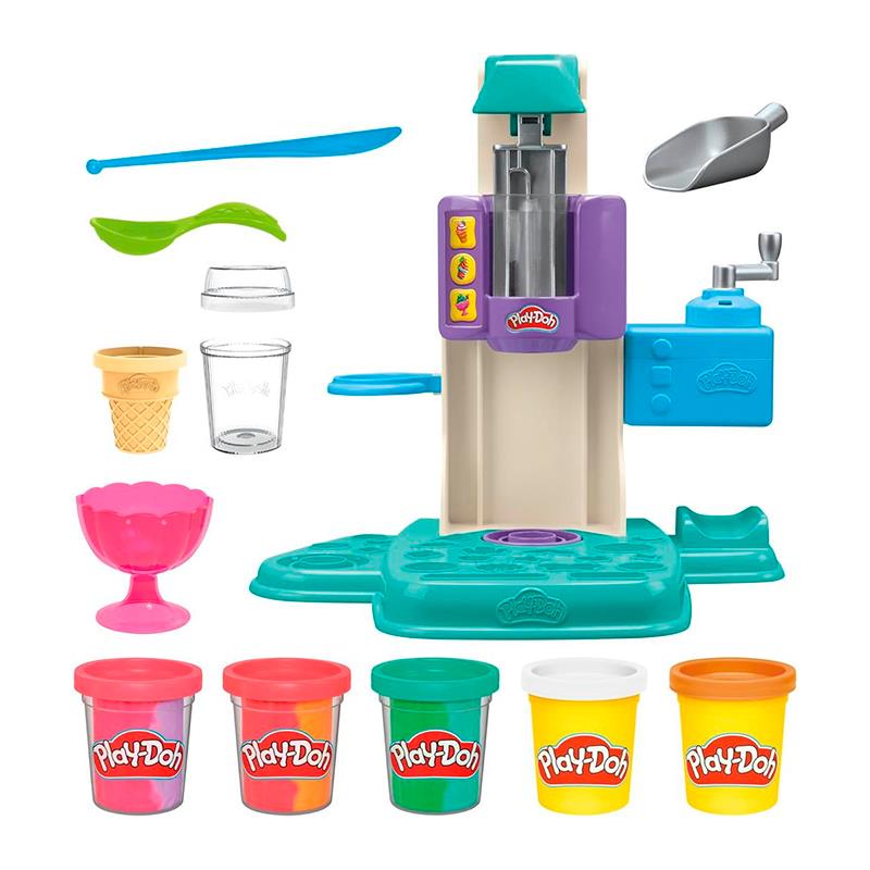 MASSA DE MODELAR HASBRO PLAYDOH SORVETERIA COLORIDA KIT COM MAQUINA E ACESSORIOS G0028