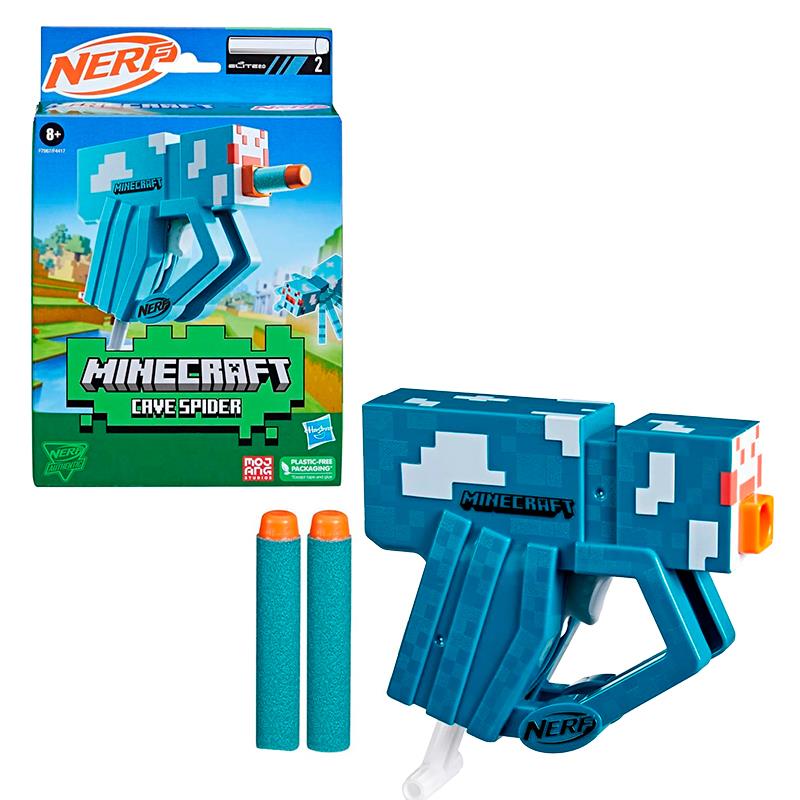 LANCADOR DE DARDOS HASBRO NERF MINECRAFT CAVE SPIDER F7967