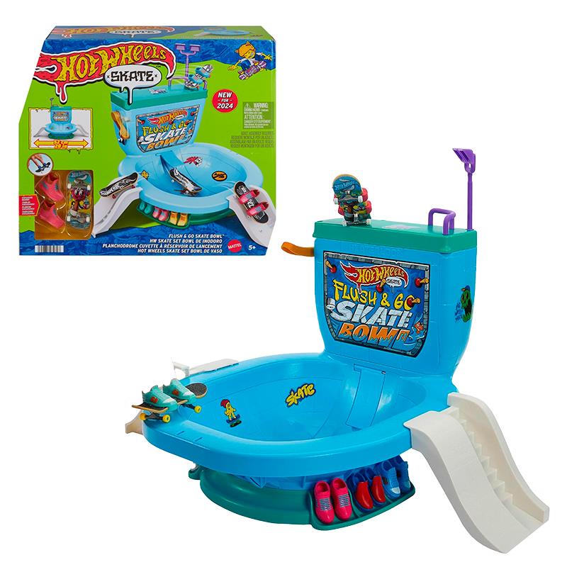 PISTA MATTEL HOTWHEELS FLUSH & GO SKATE BOWL HXL16