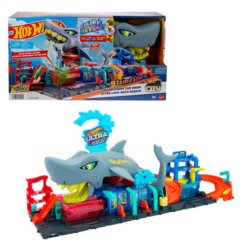 PISTA MATTEL HOTWHEELS CAR WASH MEGA TUBARAO HTN82