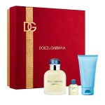 KIT PERFUME MASCULINO DOLCE GABBANA LIGHT BLUE EDT 75ML + GEL DE BANHO 50ML + EDT 5ML