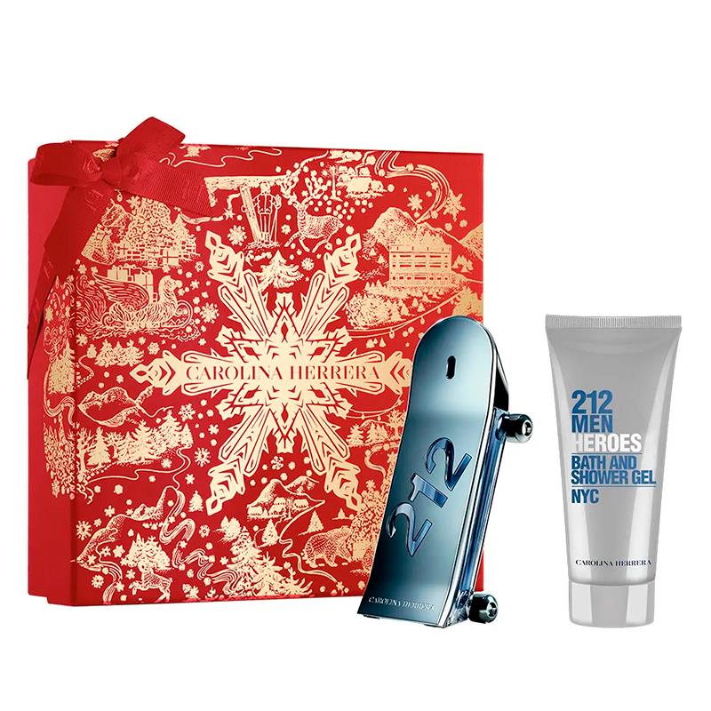 KIT PERFUME CAROLINA HERRERA 212 HEROES EDT 90ML + GEL DE BANHO 100ML