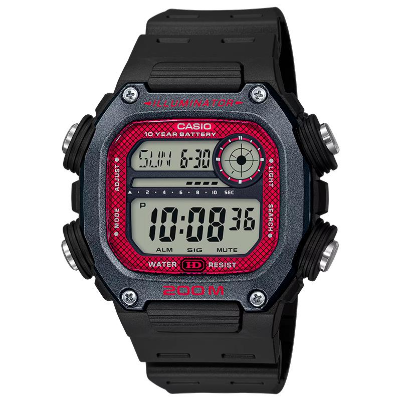 RELOGIO DIGITAL MASCULINO CASIO DW291H1BV CINZA VERMELHO
