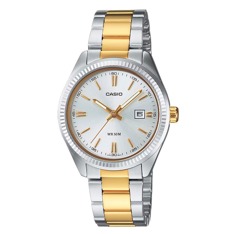 RELOGIO FEMININO CASIO LTP1302SG7AV PRATA DOURADO