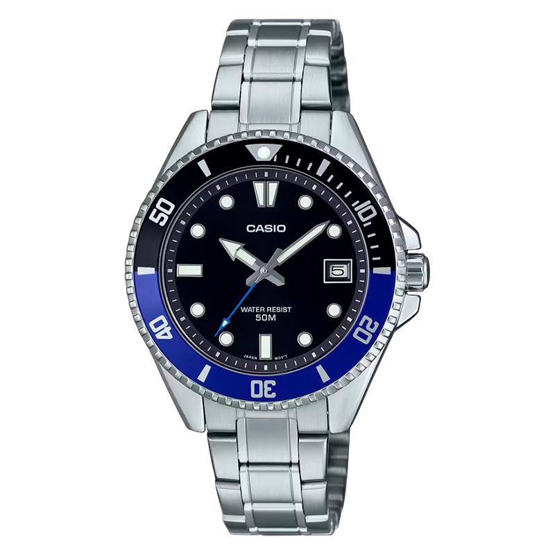 RELOGIO MASCULINO CASIO MDV10D1A2V AZUL PRETO PRATA