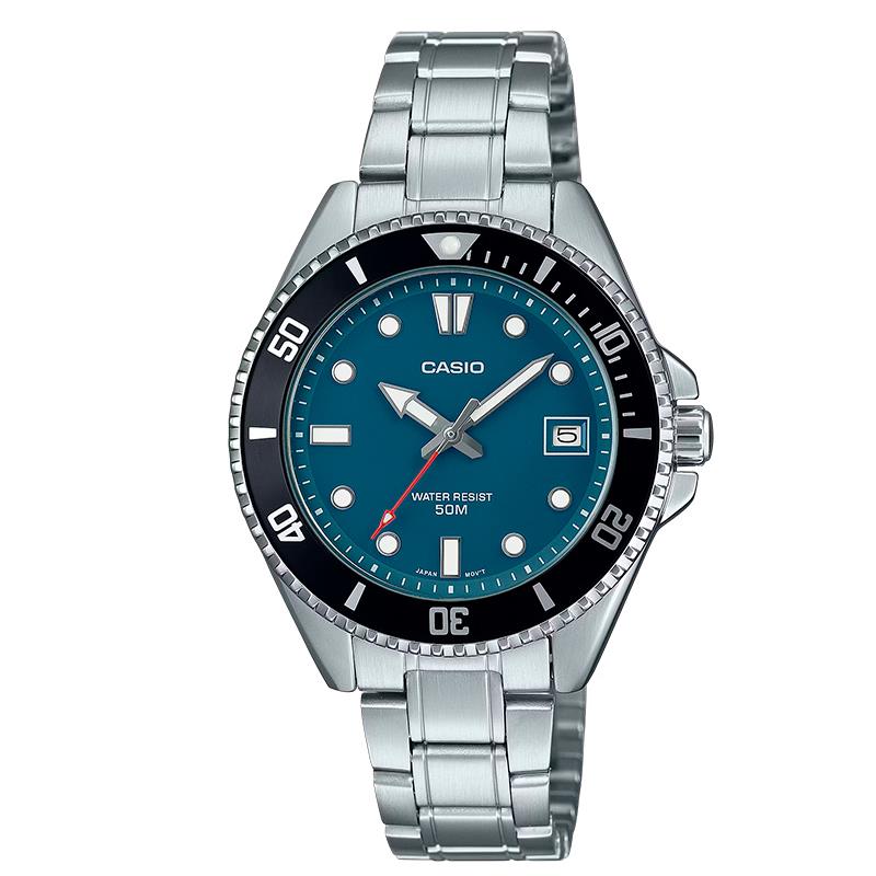 RELOGIO MASCULINO CASIO MDV10D2A1V AZUL PRETO PRATA