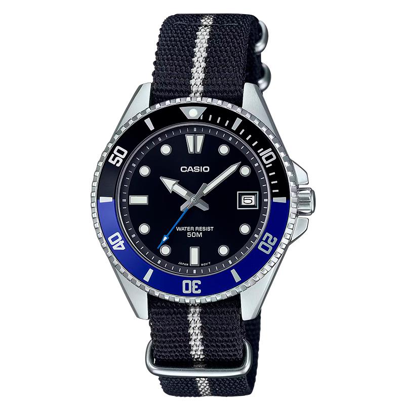 RELOGIO MASCULINO CASIO MDV10C1A2V AZUL PRETO PRATA