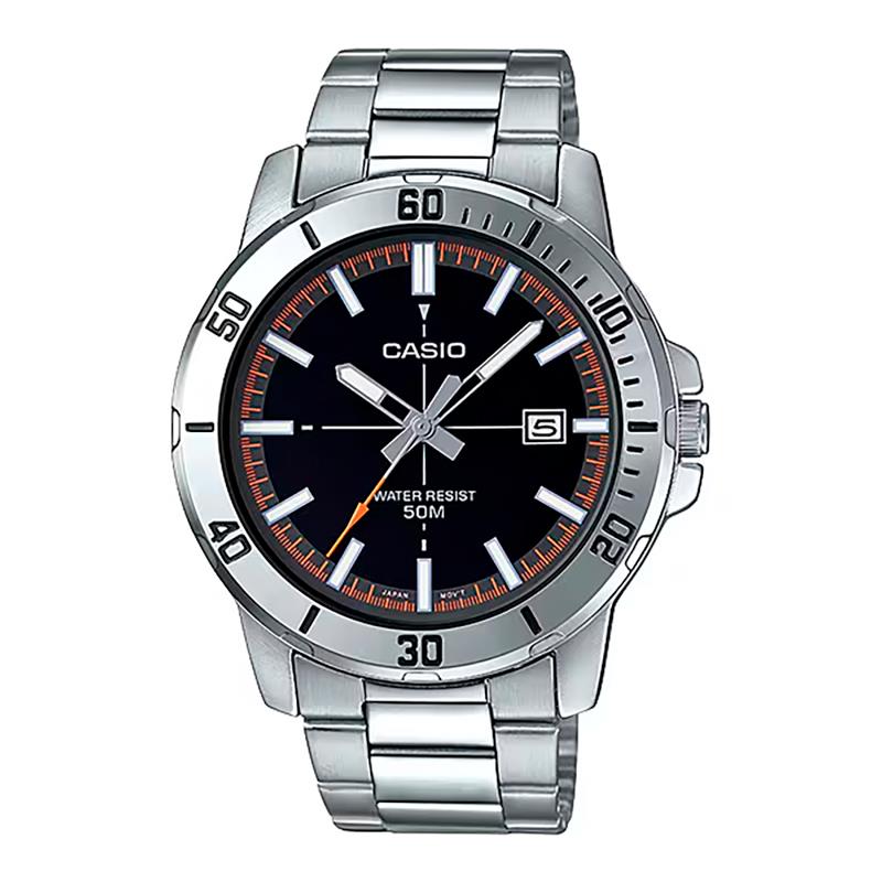 RELOGIO MASCULINO CASIO MTP-VD01D-1E2V PRATA/VERDE