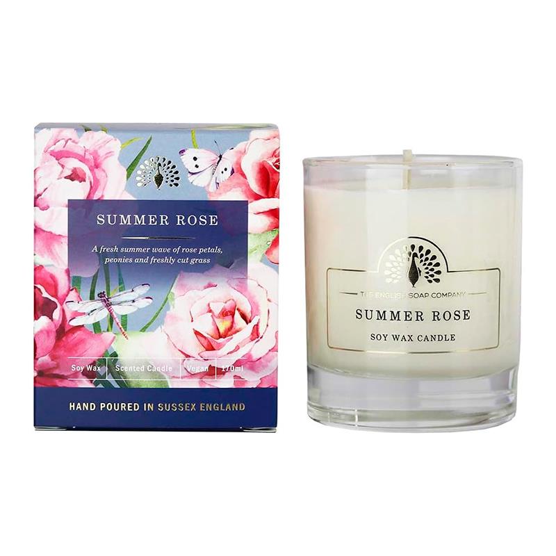 VELA DE SOJA THE ENGLISH SOAP COMPANY SUMMER ROSE 170ML