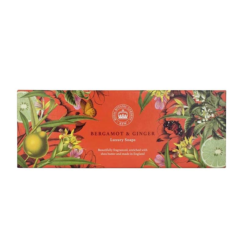 KIT SABONETE EM BARRA THE ENGLISH SOAP COMPANY KEW GARDENS SOAP BERGAMOT GINGER 3X100G