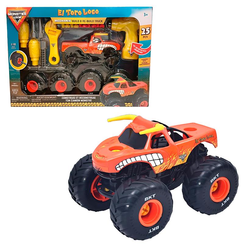 CARRINHO SPIN MASTER MONSTER JAM MECHANIX 118 BUILD N REBUILD EL TORO LOCO 5004586