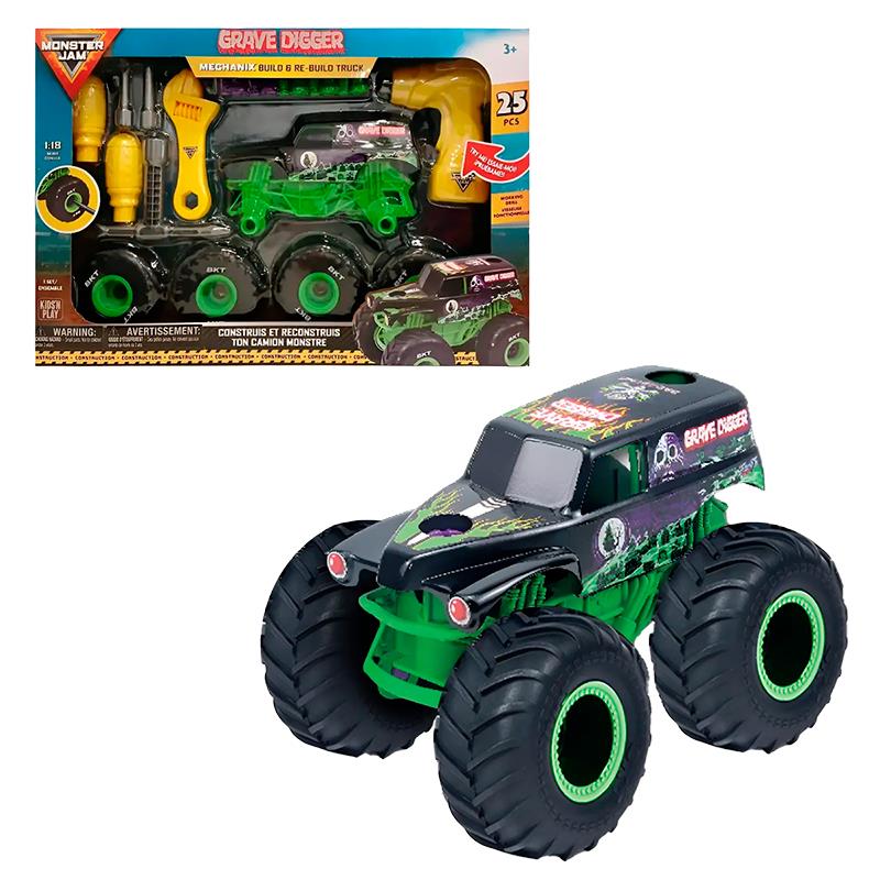 CARRINHO SPIN MASTER MONSTER JAM MECHANIX 118 BUILD N REBUILD GRAVE DIGGER 5004584