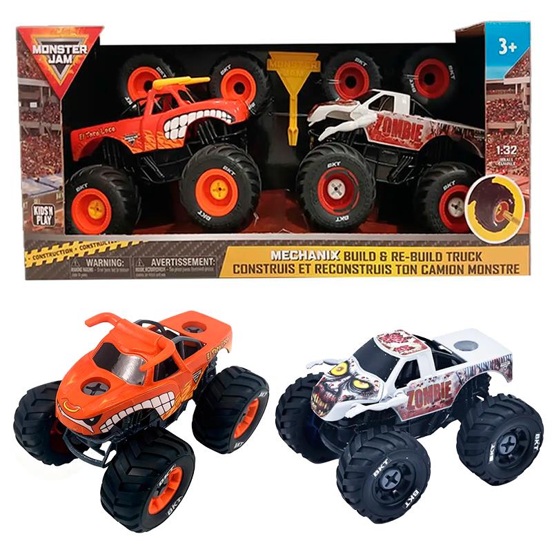 CARRINHO SPIN MASTER MONSTER JAM MECHANIX 132 BUILD N REBUILD 2PACK 5004600