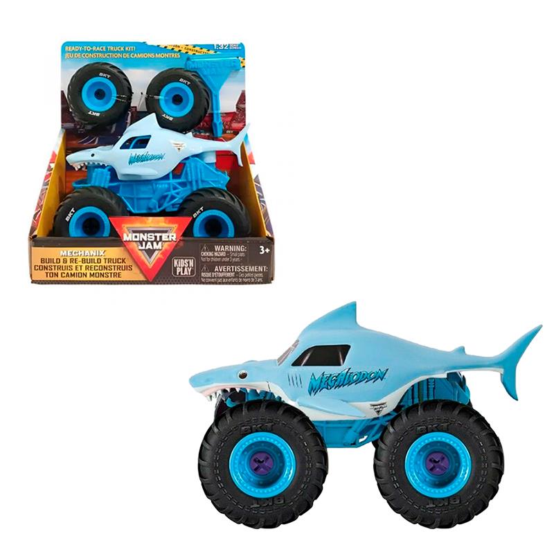 CARRINHO SPIN MASTER MONSTER JAM MECHANIX 132 BUILD N REBUILD EL MEGALODON 5004574