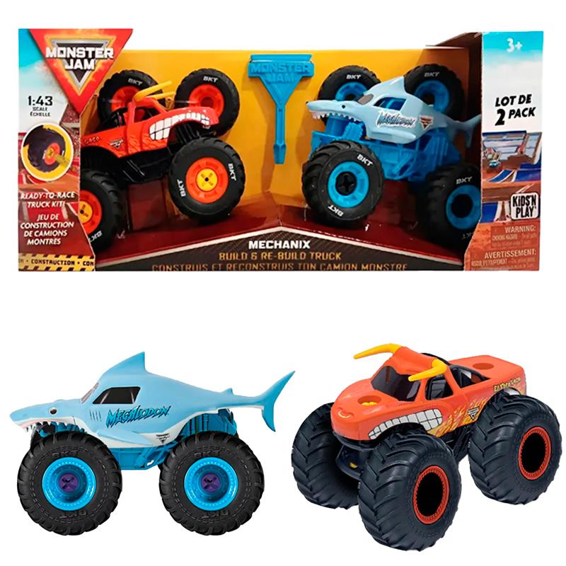 CARRINHO SPIN MASTER MONSTER JAM MECHANIX 143 BUILD N REBUILD 2PACK 5004592
