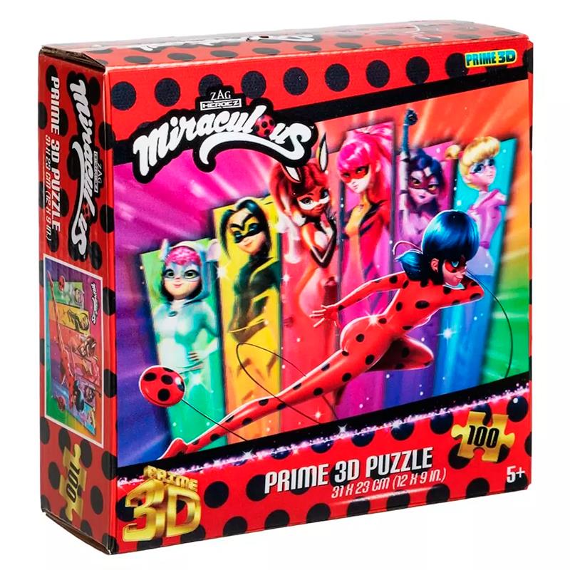 QUEBRA CABECA PRIME 3D MIRACULOUS CHILDREN PUZZLE 12"X9" 48PCS 13980-48