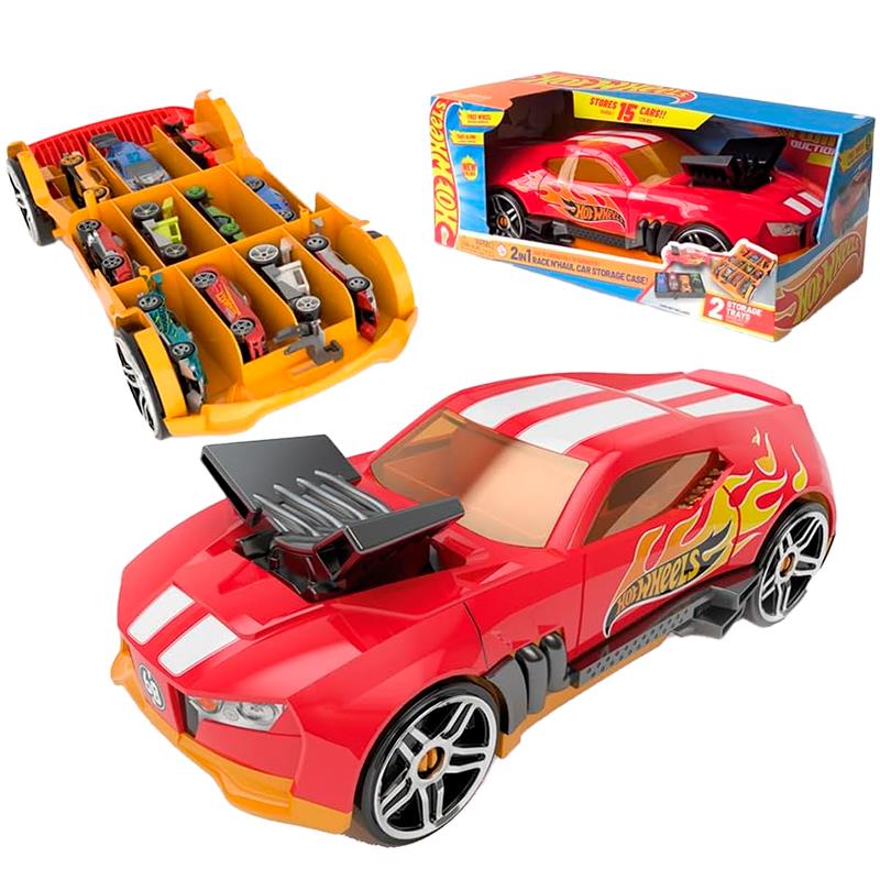 PORTA CARRINHO INTEK HOT WHEELS 2IN1 VERMELHO HWCC15R