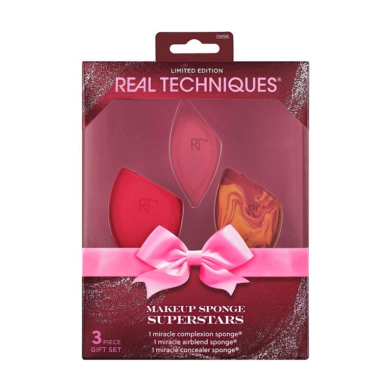 KIT REAL TECHNIQUES SUPERSTARS 3 ESPONJAS P/MAQUIAGEM