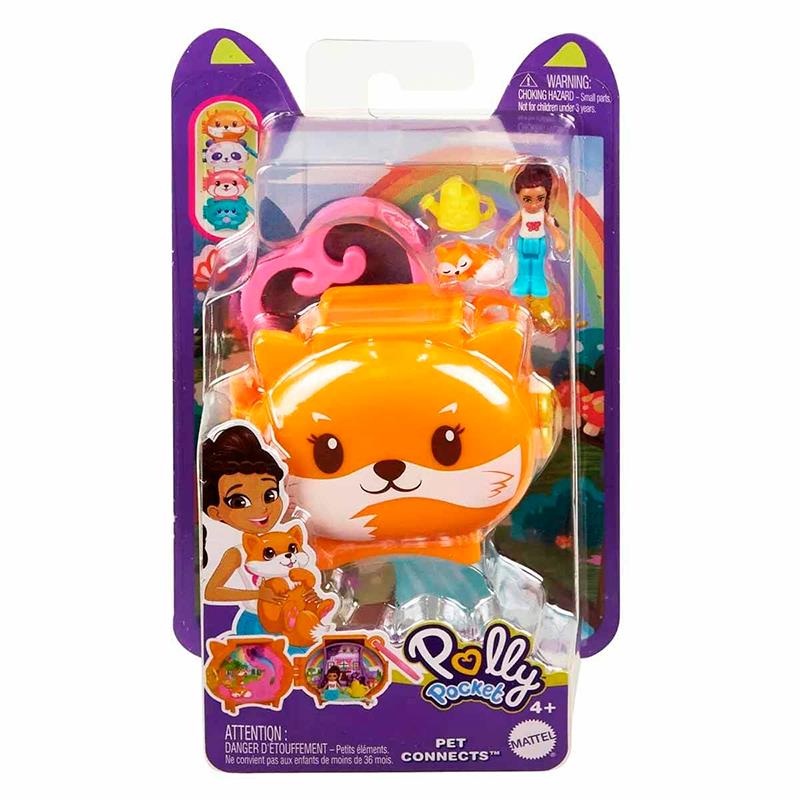 BONECA MATTEL POLLY POCKET COMPACT MINI PET WORLD LARANJA GYV99