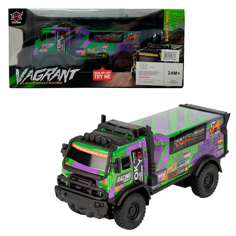 CAMINHAO DE CONTROLE REMOTO XHX TOYS LEADER LIGHTS BEAST RACING AZUL E VERDE