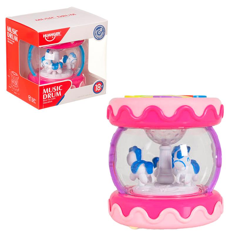 BRINQUEDO HUANGER MUSICAL TAMBOR CARROSSEL HE0702