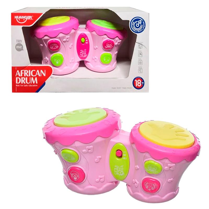 BRINQUEDO HUANGER TAMBOR DUPLO COM LUZES SONS E MUSICA HE0506