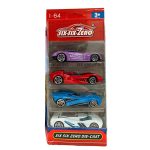 CONJUNTO DE BRINQUEDO SIX SIX ZERO CARROS FUTURISTAS METALICOS 1:64 4UN 660S150