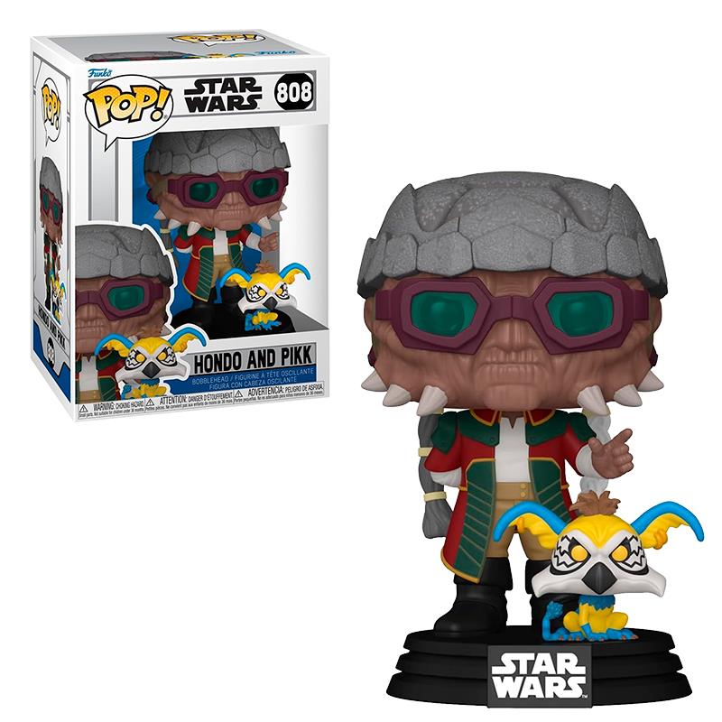 BONECO FUNKO POP STAR WARS HONDO AND PIKK 808 C/CABECA OSCILANTE
