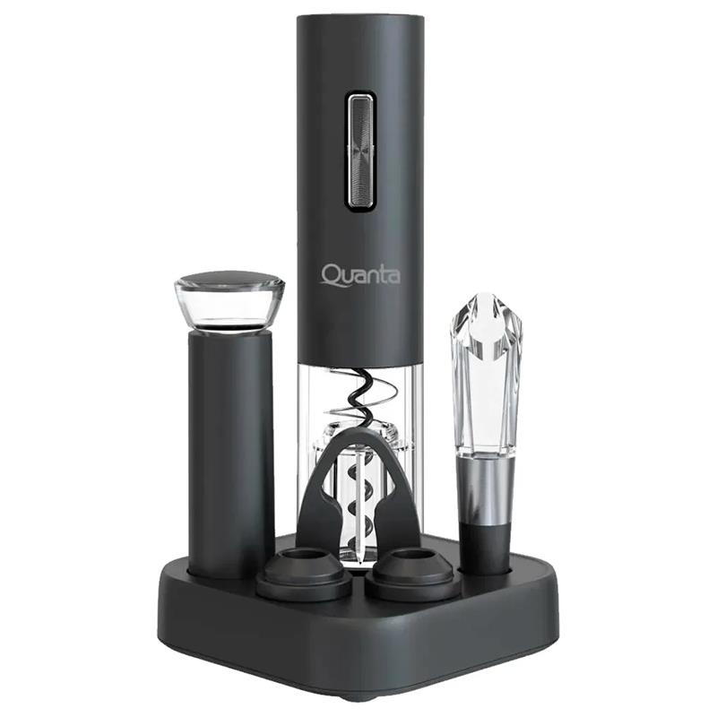 KIT ABRIDOR ELETRICO DE VINHO QUANTA QTKAV610 PRETO