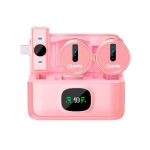 MICROFONE QUANTA S/FIO DUAL MULTI DISPOSITIVO QTMDM30 20M ROSA