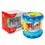 BRINQUEDO CARROSSEL HUANGER TAMBOR MUSICAL DE MAO INFANTIL AZUL