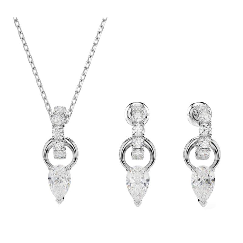 CONJUNTO DE COLAR E BRINCOS SWAROVSKI MESMERA SET MIXED CUTS 5734476 WHITE